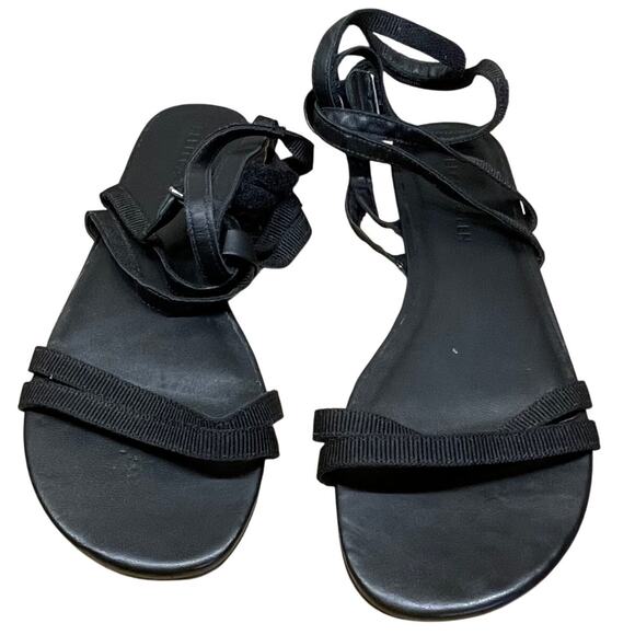 Rebecca Allen The Flat Two Strap Sandal Black Open Toe Women's Size 7.5M NWOB - Picture 2 of 7